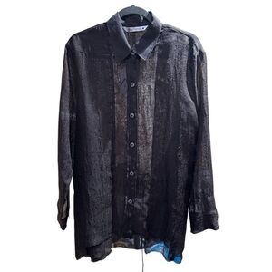 NWT Zara Sheer Button Front Top Size Medium